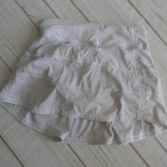 Lululemon Skirt Skort RIVAL SZ 0 White Athletic Tennis Running Built In Liner - Picture 1 of 5